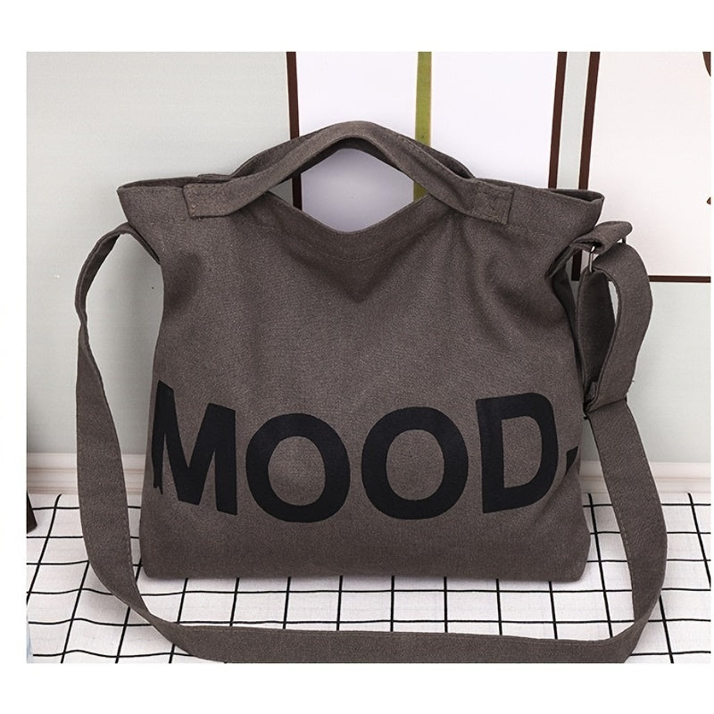 Letter Canvas Crossbody Bag