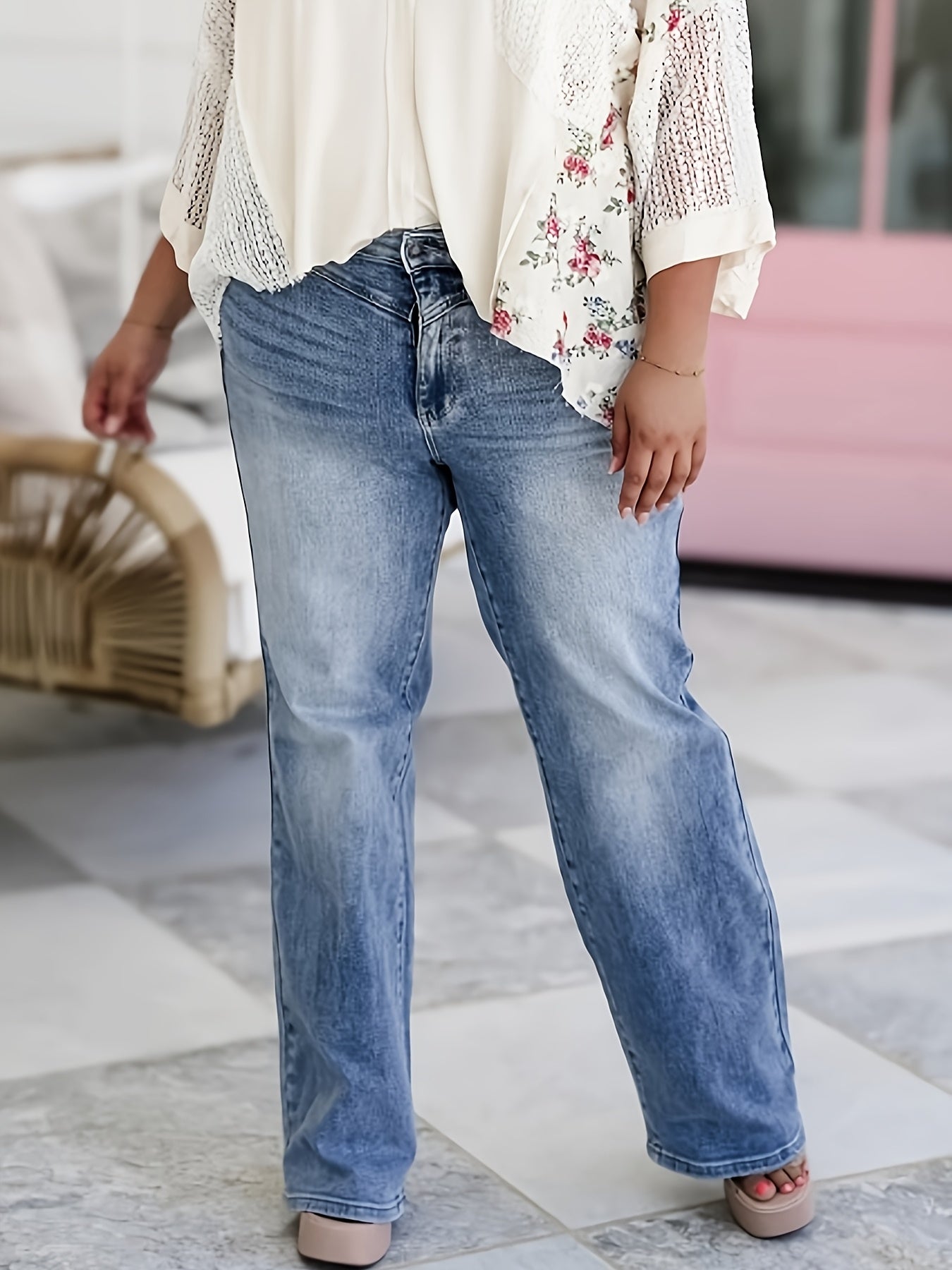 Plus Size Straight Leg Denim