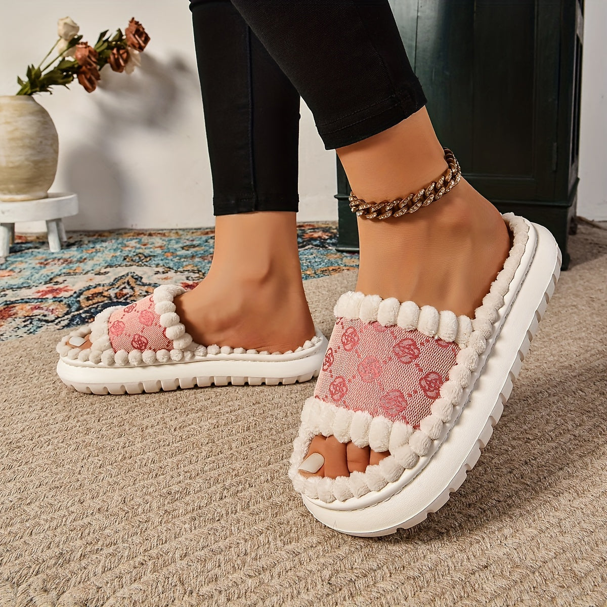 Plush Lined House Slippers