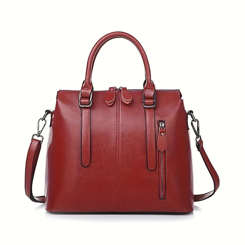 Genuine Leather Hand-held Crossbody Bag