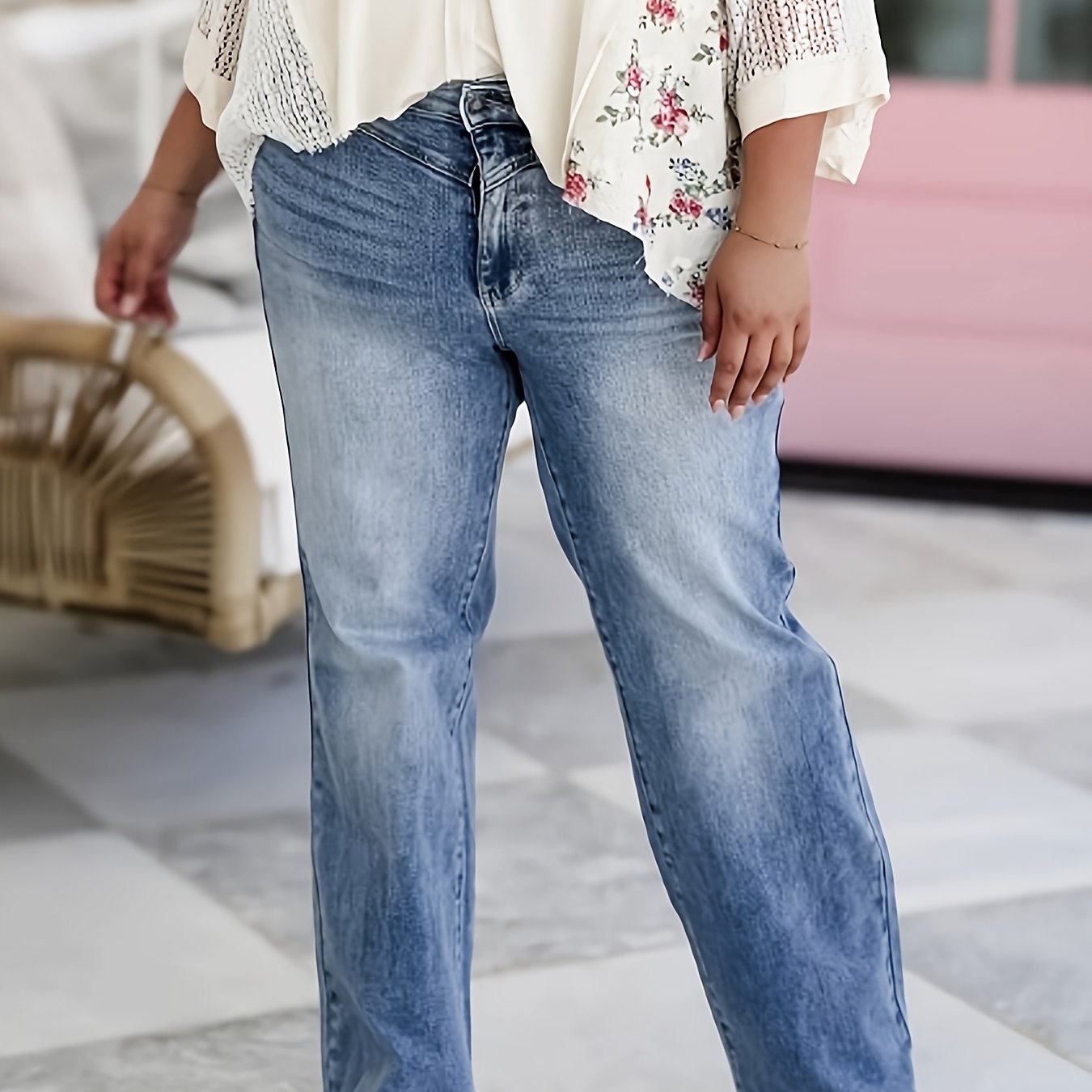 Plus Size Straight Leg Denim