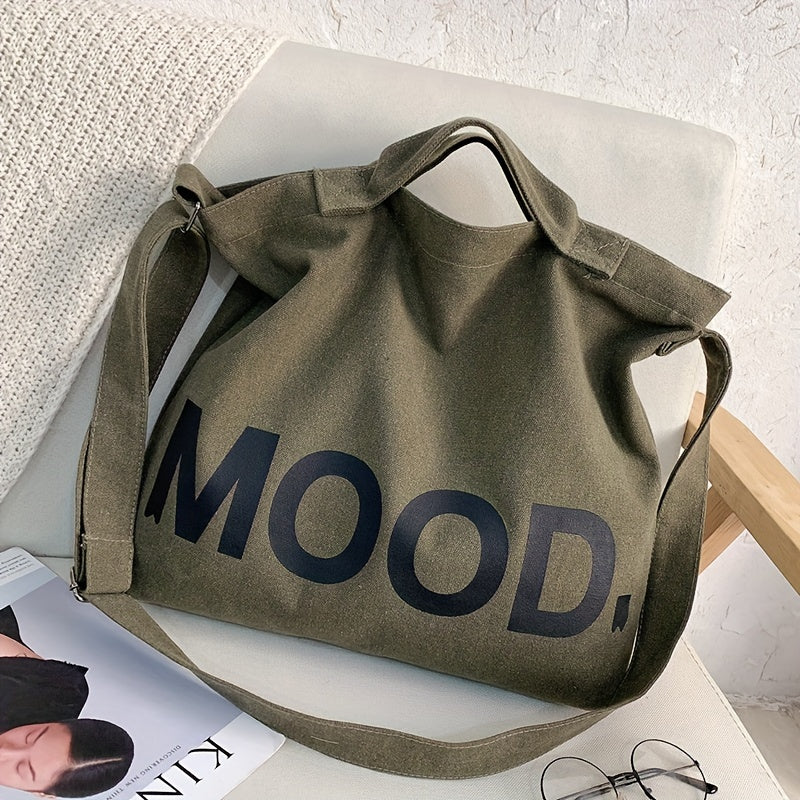 Letter Canvas Crossbody Bag