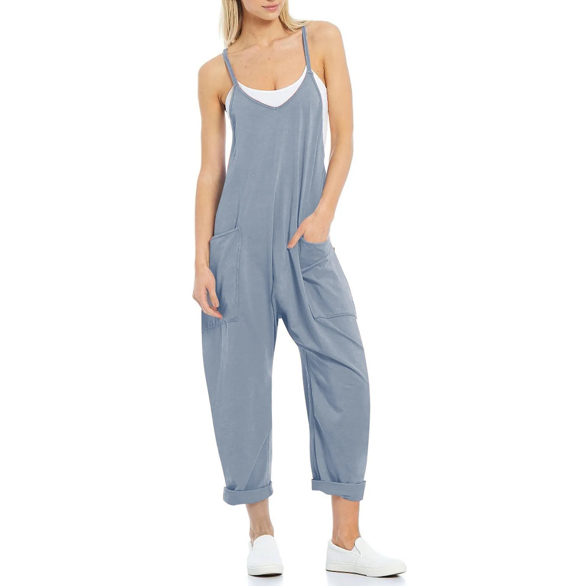 Zipper Pocket Sling Jumpsuit