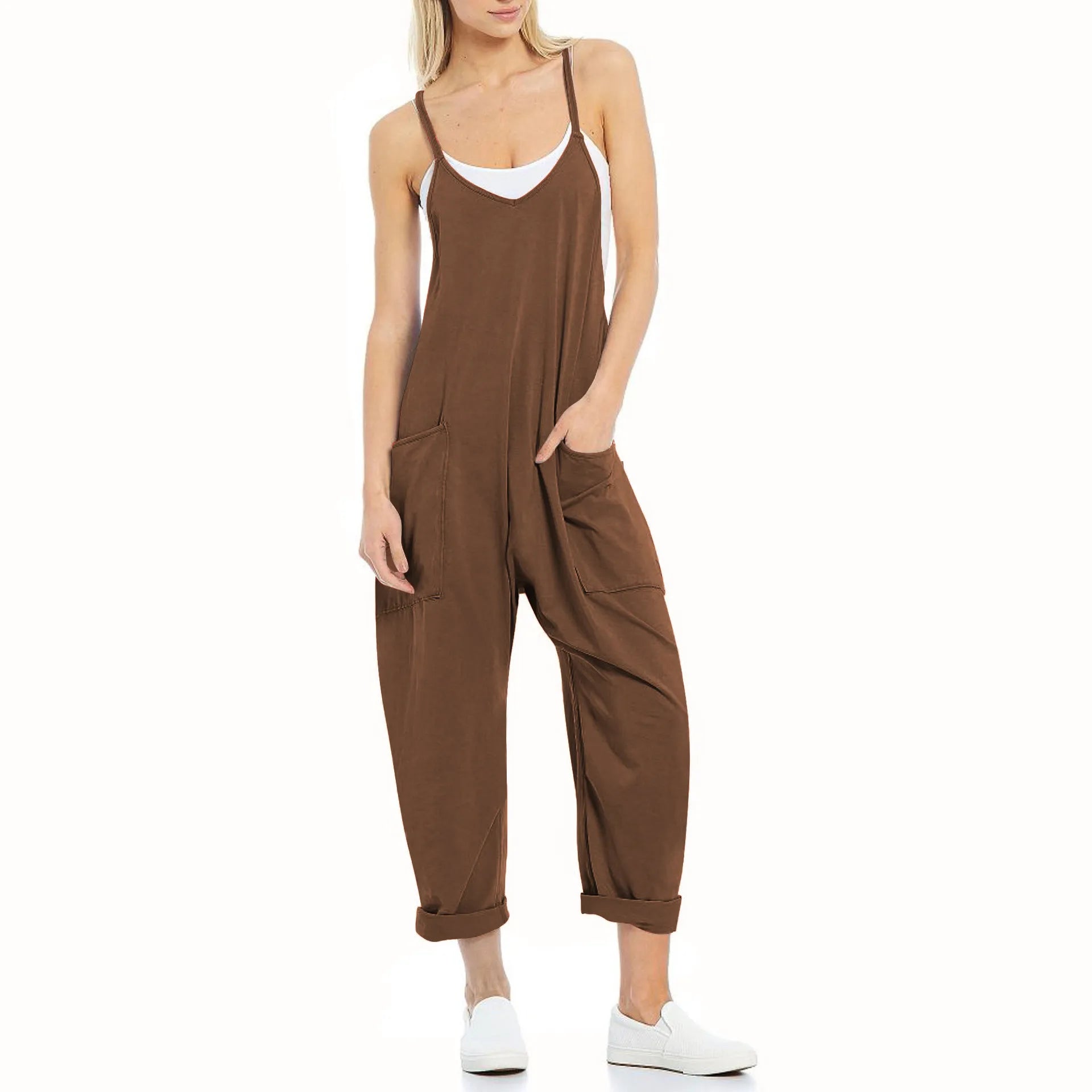 Zipper Pocket Sling Jumpsuit