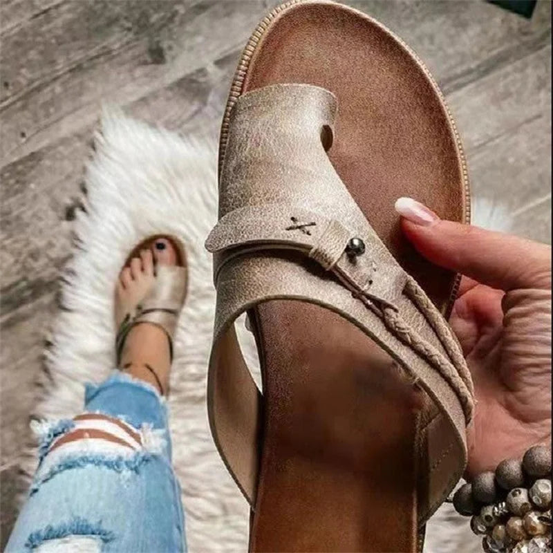 Breathable Soft Leather Slip-on Beach Sandals