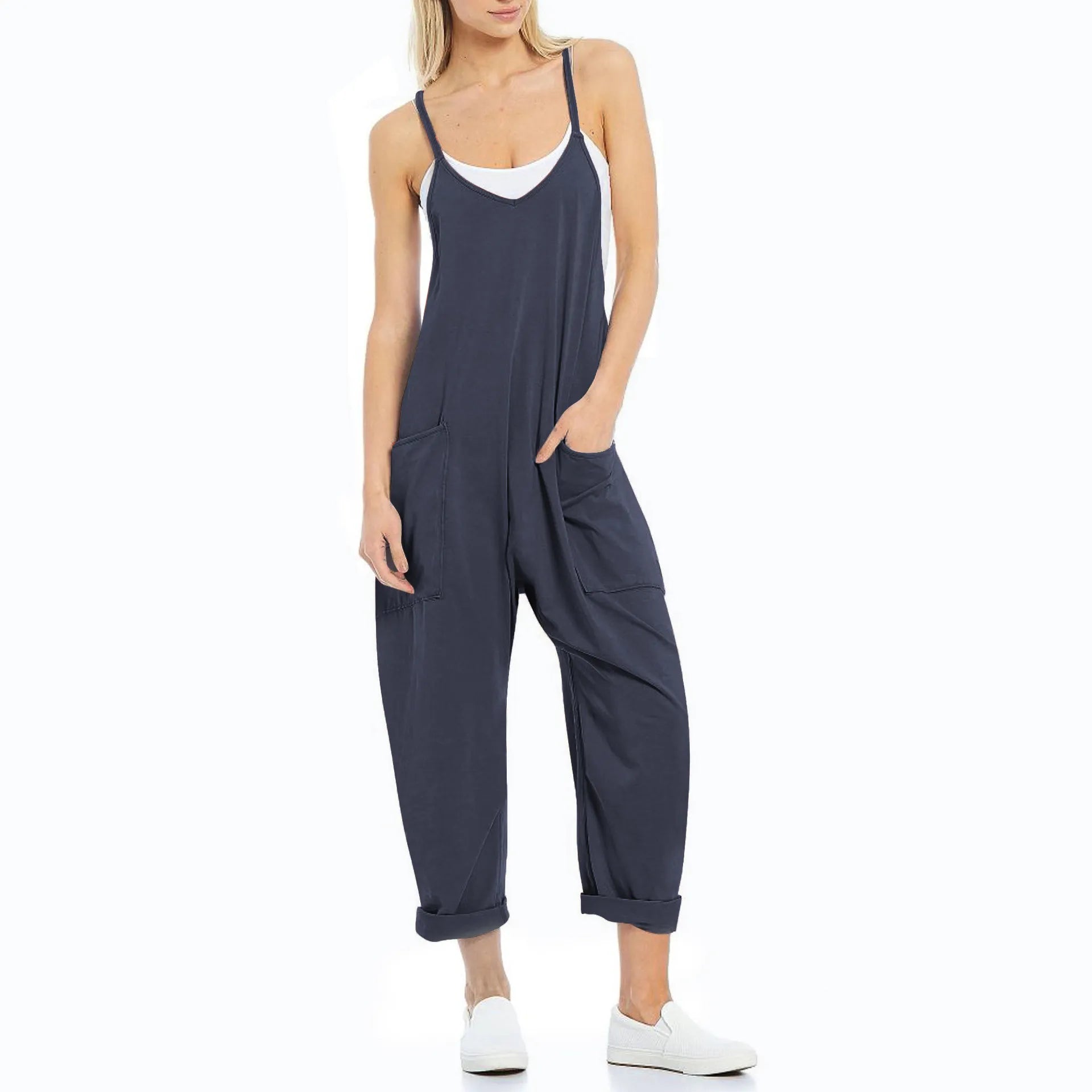 Zipper Pocket Sling Jumpsuit