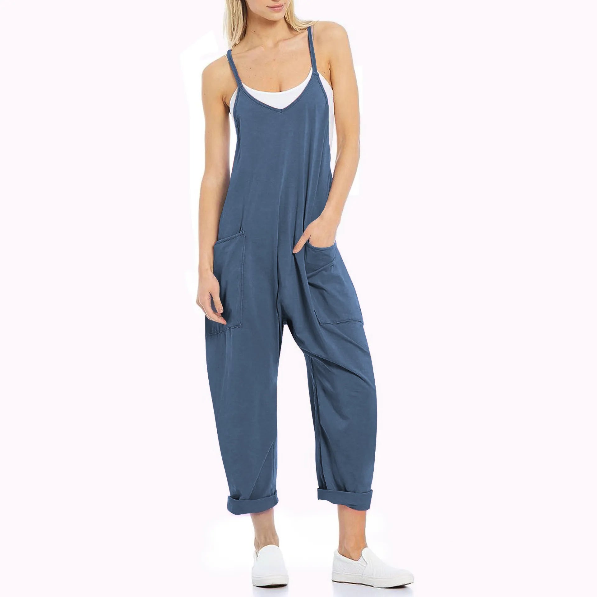 Zipper Pocket Sling Jumpsuit