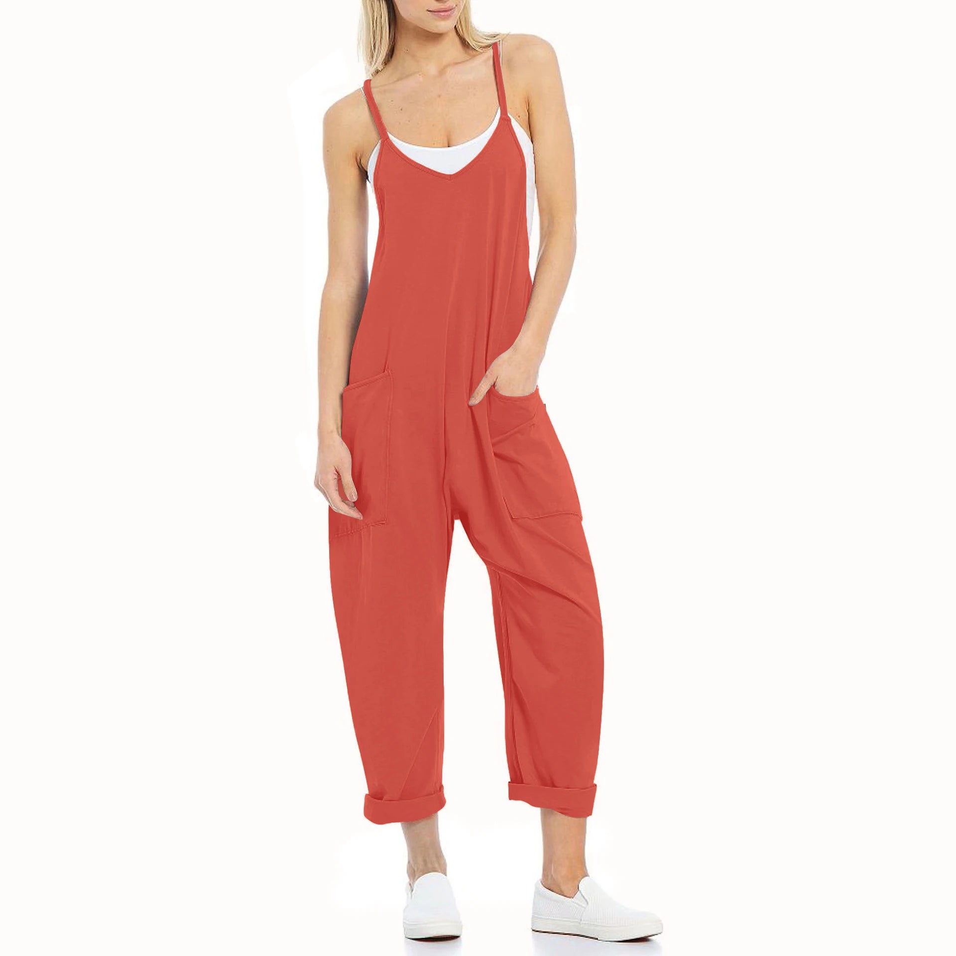 Zipper Pocket Sling Jumpsuit