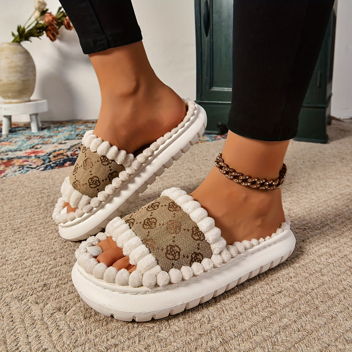 Plush Lined House Slippers