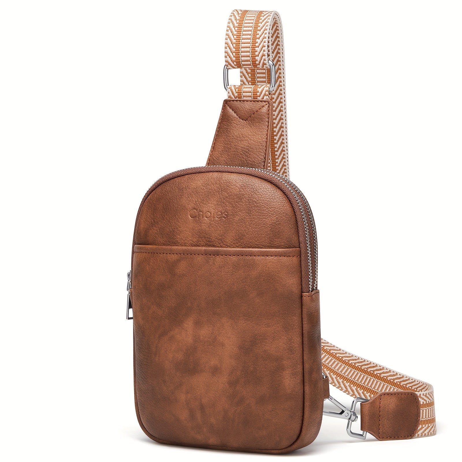 Adjustable Strap With Zipper Crossbody Bag