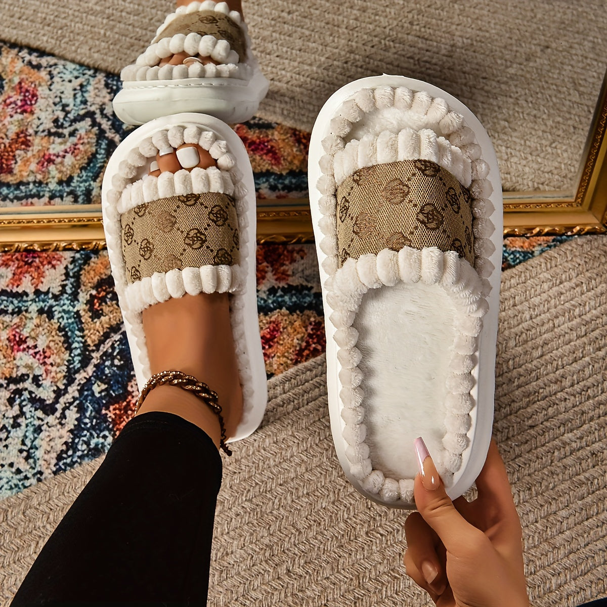 Plush Lined House Slippers