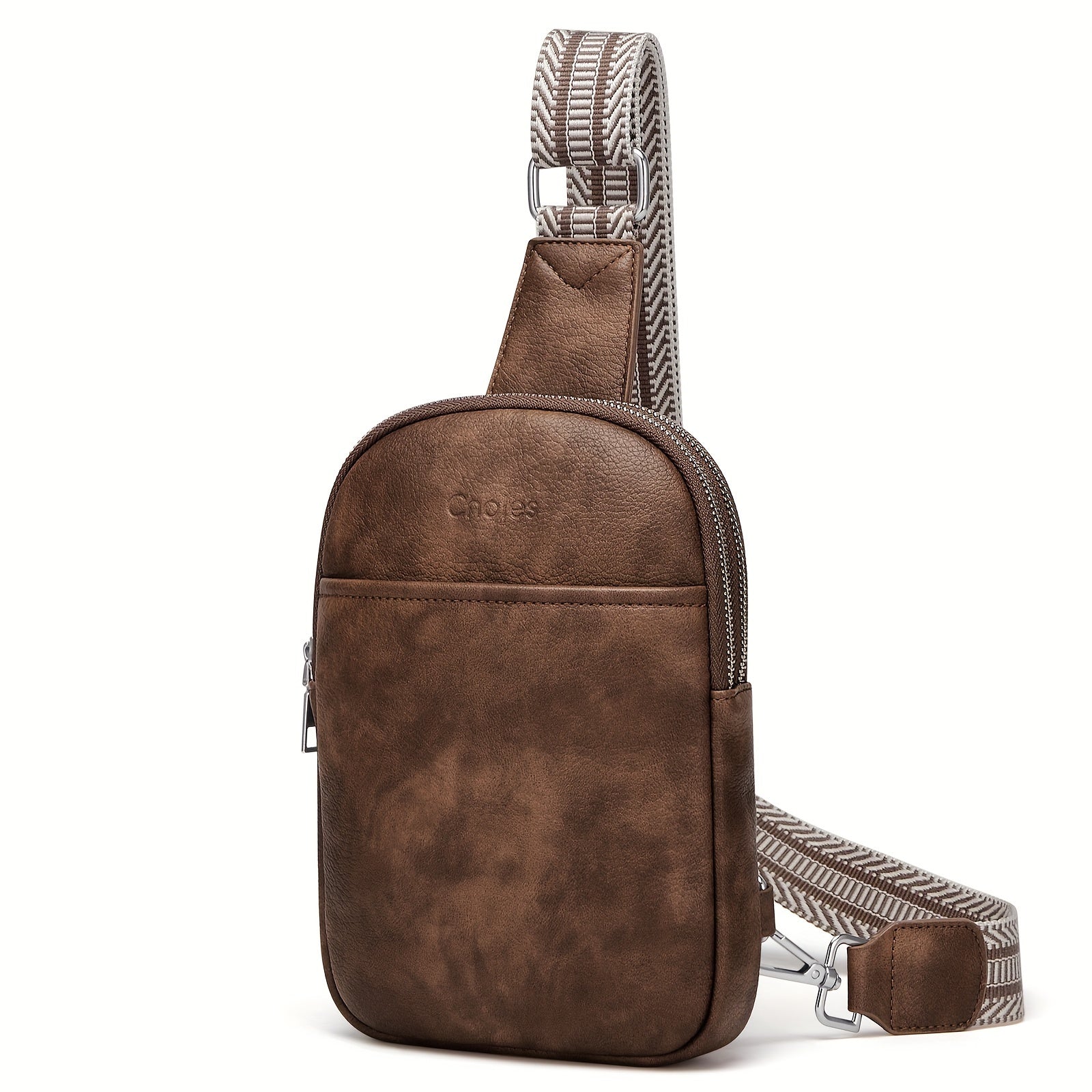 Adjustable Strap With Zipper Crossbody Bag