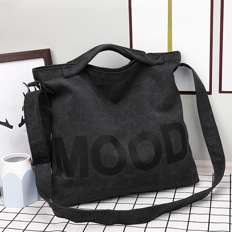 Letter Canvas Crossbody Bag